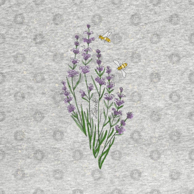 Wildflower Lavender honey bee by DenesAnnaDesign